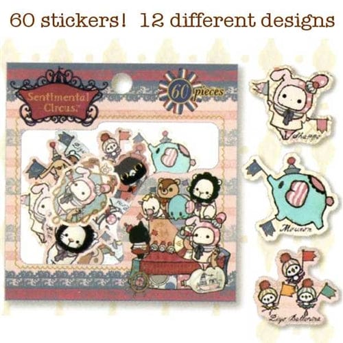San-X Sentimental Circus Sailor 60-Piece Sticker Sack: 1