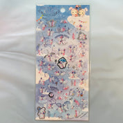 Kawaii Import San-X Sentimental Circus Shappo & Spica Stickers (A) Purple Kawaii Gifts 4974413638685