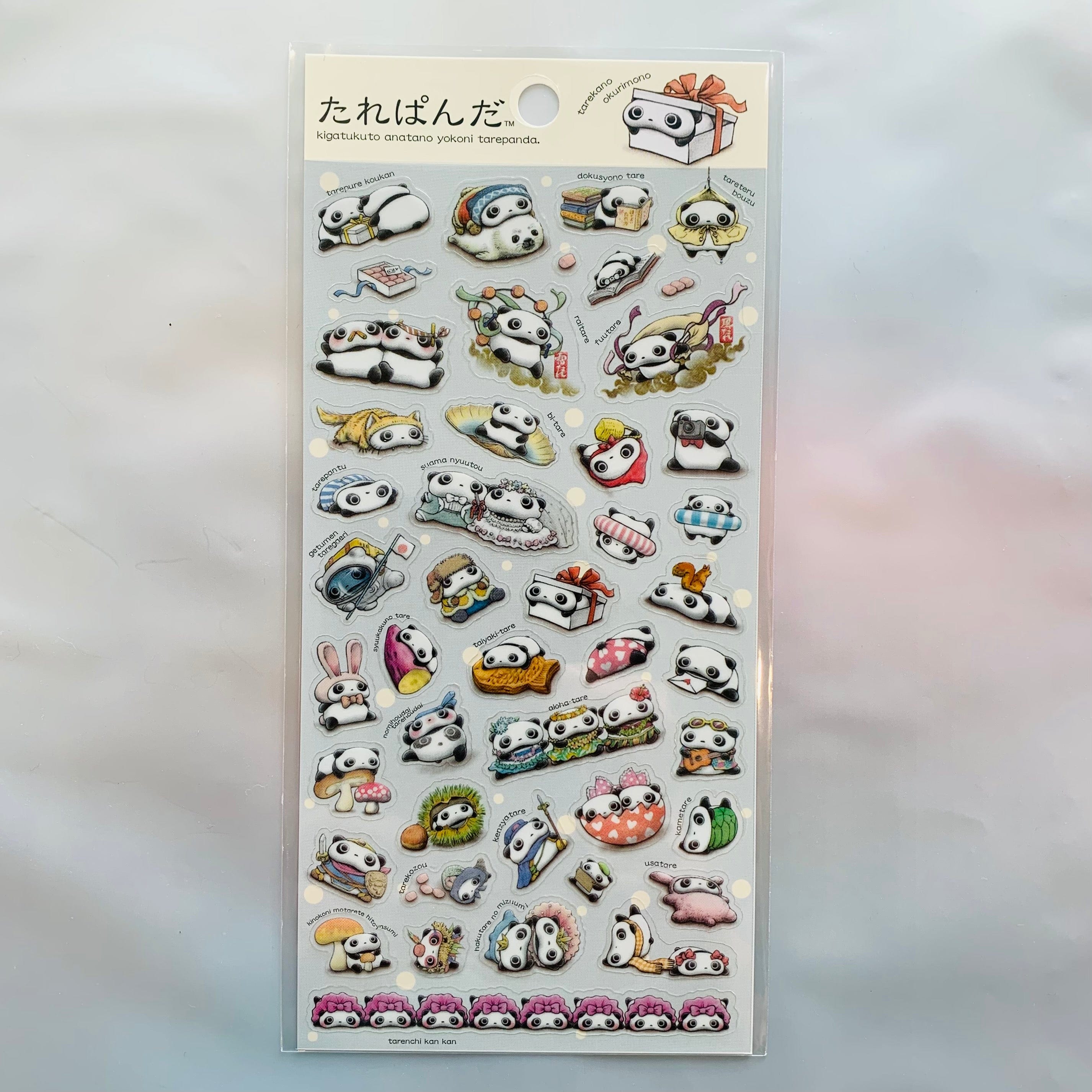 Kawaii Import San-X Tarepanda 15th Anniversary Stickers (B) Blue Kawaii Gifts 4974413632546