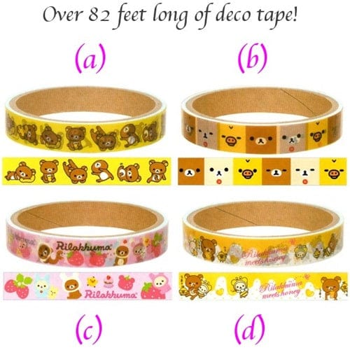 San-X Rilakkuma Relax Bear Decorated Tape: Bunny & Strawberries 1