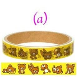 Kawaii Import San-X Rilakkuma Relax Bear Decorated Tape: Bunny & Strawberries 1 A Kawaii Gifts 4974413563475