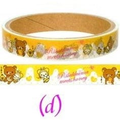 Kawaii Import San-X Rilakkuma Relax Bear Decorated Tape: Bunny & Strawberries 1 D Kawaii Gifts 10863062