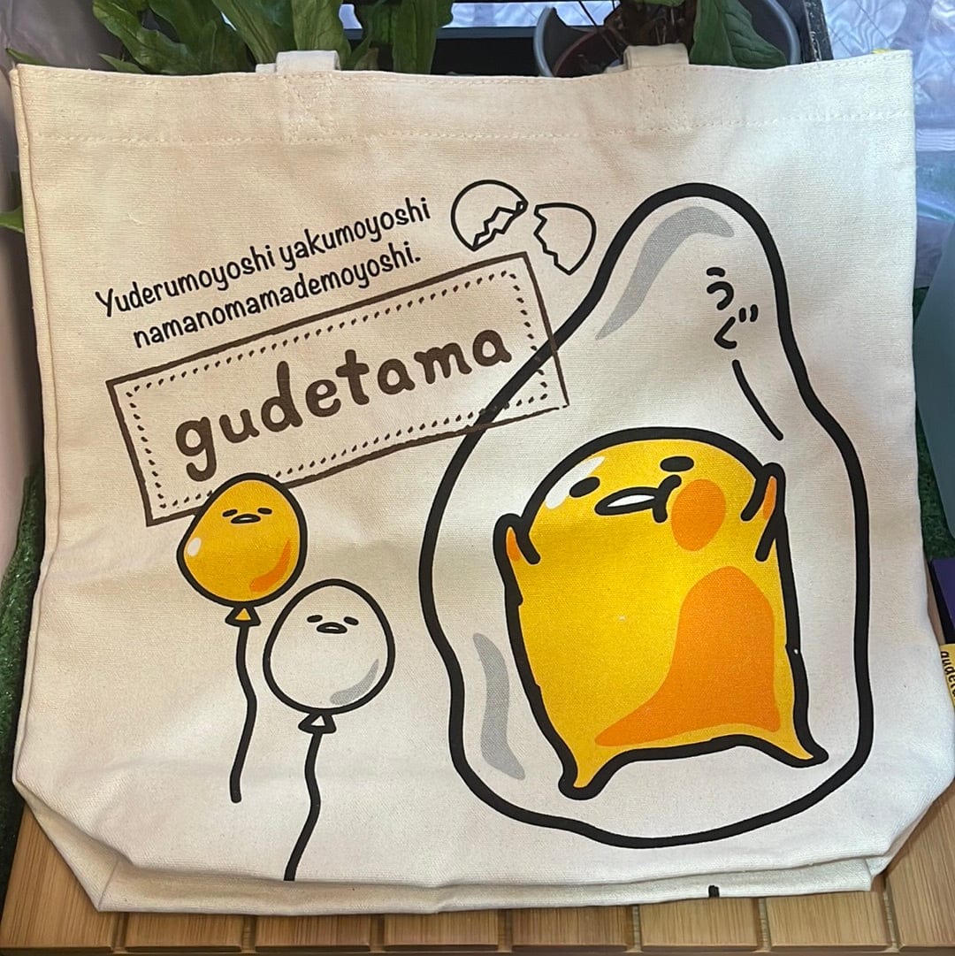 Kawaii Import Gudetama Canvas Tote Bag Kawaii Gifts 4930972419929