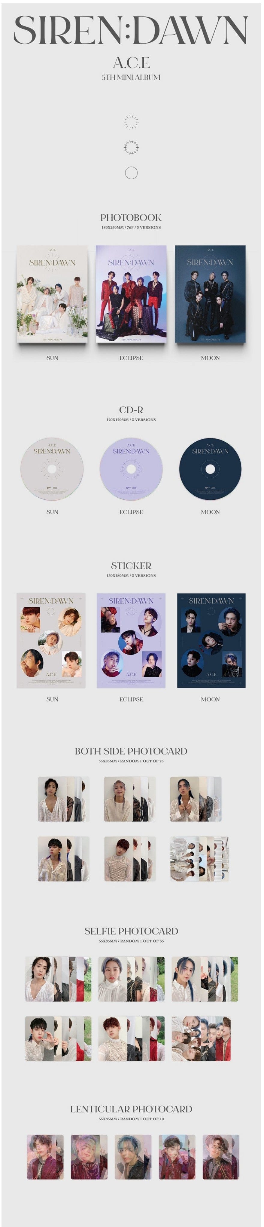 Korea Pop Store A.C.E. - Siren: Dawn (5th Mini Album) Kawaii Gifts 8804775164217