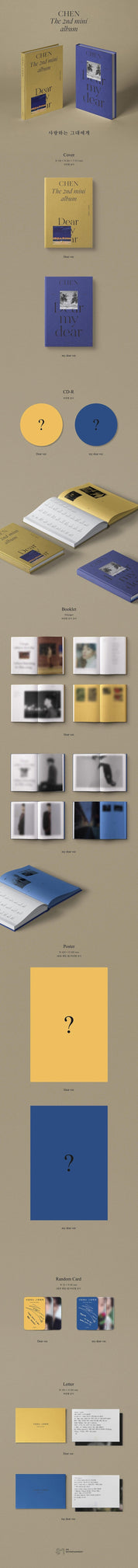 Korea Pop Store CHEN - DEAR MY DEAR (2ND MINI ALBUM) Kawaii Gifts 8809440339235