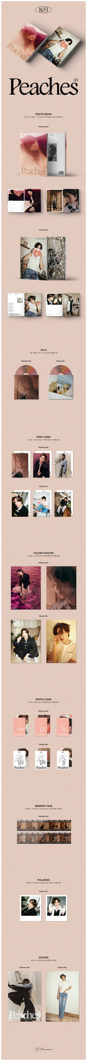 Korea Pop Store KAI - PEACHES (2ND MINI ALBUM) (Kisses VER.) with Pre-Order Poster Kawaii Gifts 8809755509613
