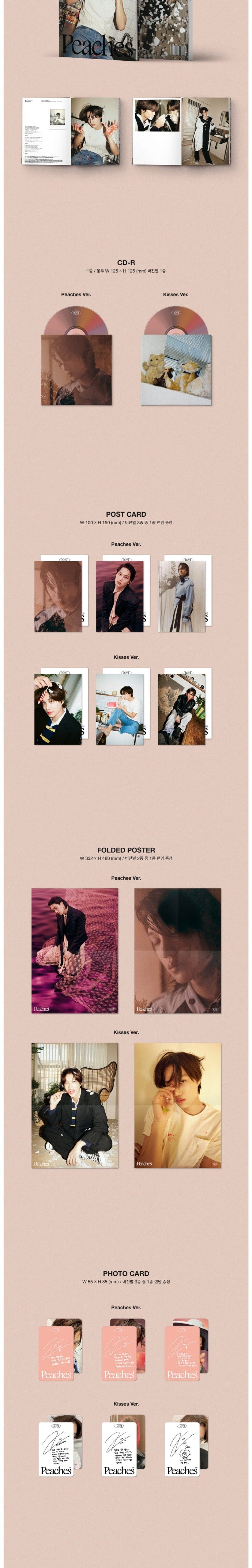 Korea Pop Store KAI - PEACHES (2ND MINI ALBUM) (PEACHES VER.) with Pre-Order Poster Kawaii Gifts 8809755509606