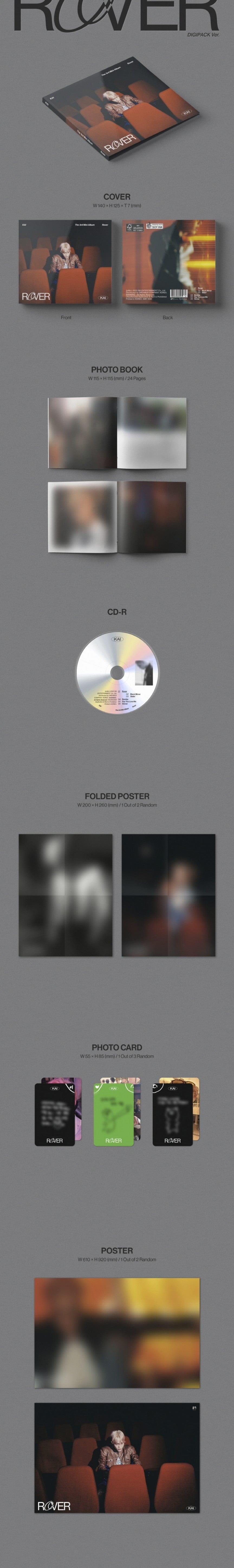 Korea Pop Store KAI - Rover (3rd MINI ALBUM) (Digipack VER.) Kawaii Gifts