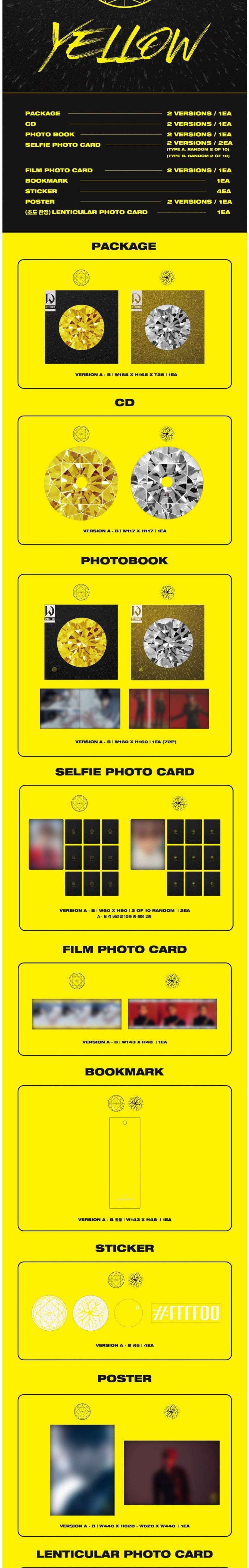 Korea Pop Store KANG DANIEL - YELLOW (3RD MINI ALBUM) Kawaii Gifts 8803581202090