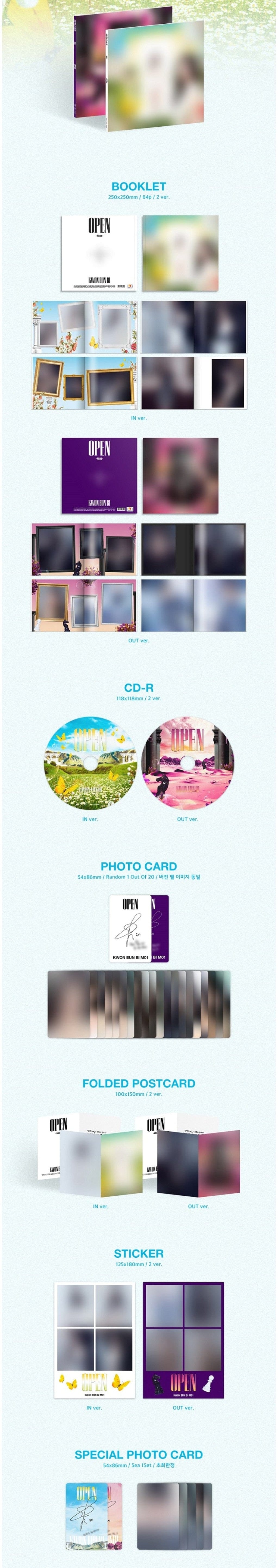 Korea Pop Store KWON EUN BI - Open (1ST MINI ALBUM) Kawaii Gifts 8804775198922