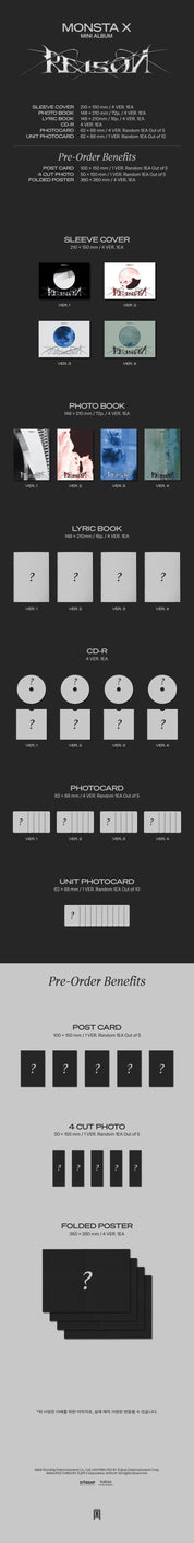 Korea Pop Store MONSTA X - Reason (12TH MINI ALBUM) Kawaii Gifts