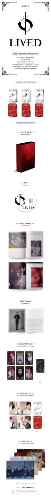 Korea Pop Store ONEUS - LIVED (4TH MINI ALBUM) Kawaii Gifts 8804775147395