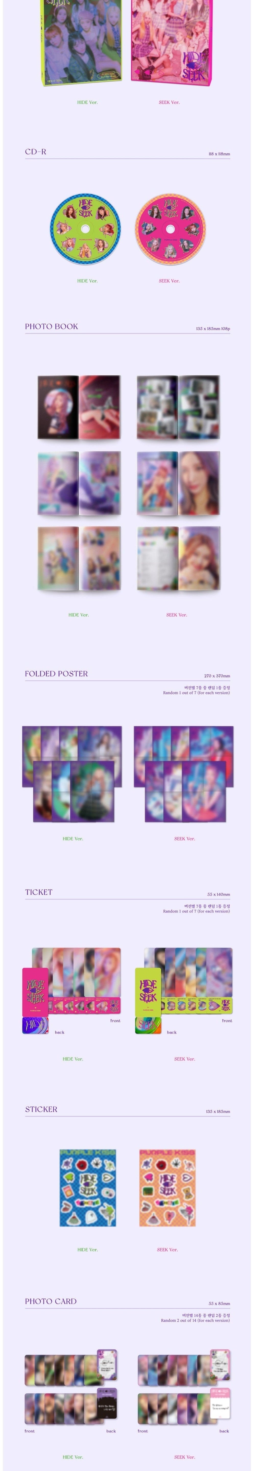 Korea Pop Store PURPLE KISS - Hide & Seek (2nd MINI ALBUM) Kawaii Gifts