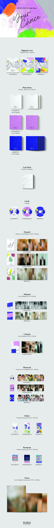 Korea Pop Store SEVENTEEN - 8TH MINI ALBUM 'YOUR CHOICE' Kawaii Gifts 8809634382184