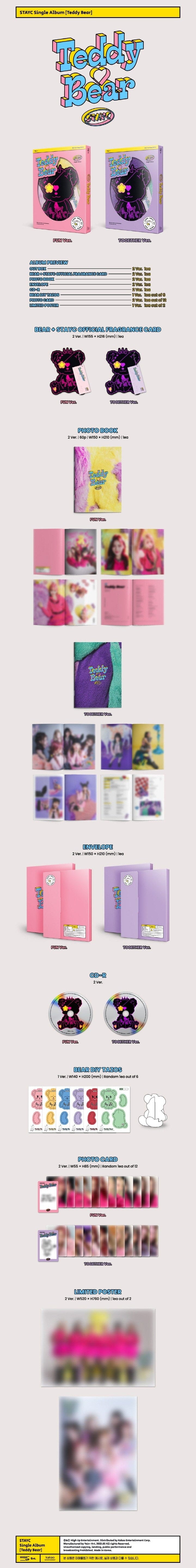 Korea Pop Store STAYC - TEDDY BEAR (4TH SINGLE ALBUM) Kawaii Gifts