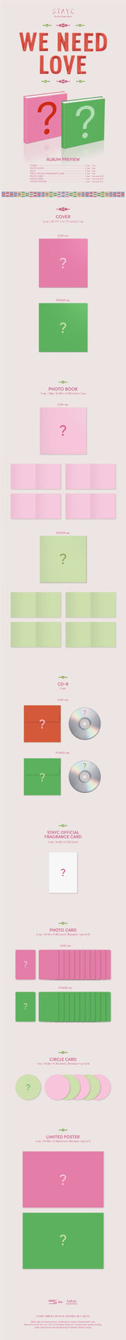 Korea Pop Store STAYC - We Need Love (3RD SINGLE ALBUM) Kawaii Gifts 8804775252198