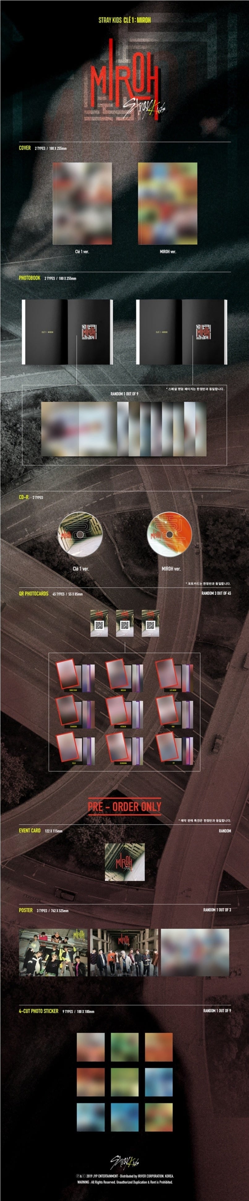 Korea Pop Store STRAY KIDS - CLE 1 : MIROH (MINI ALBUM) NORMAL VERSION Kawaii Gifts 8809440338733