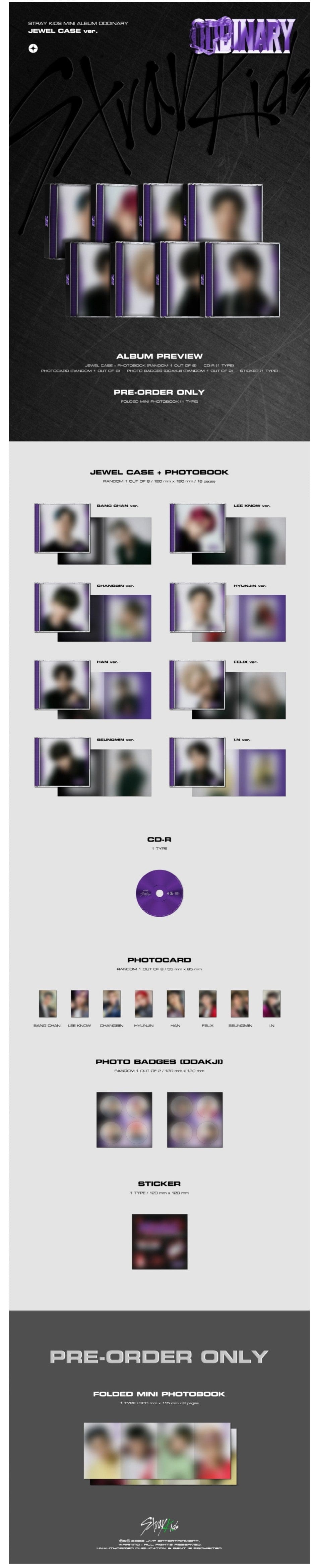 Korea Pop Store STRAY KIDS - ODDINARY (Jewel VER.) Kawaii Gifts