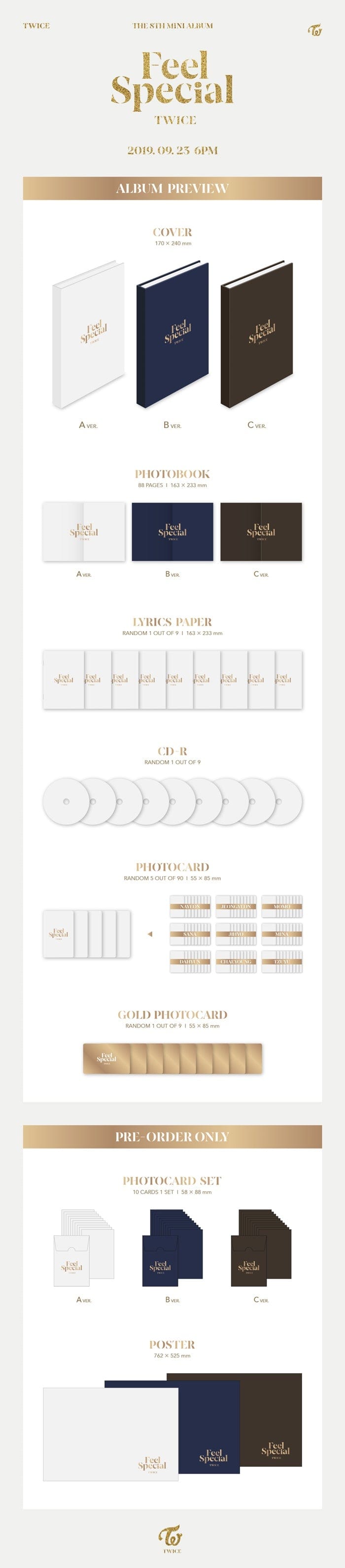 Korea Pop Store TWICE - FEEL SPECIAL (8TH MINI ALBUM) Kawaii Gifts 8809440339204