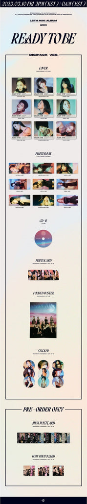 Korea Pop Store TWICE - Ready To Be (12th Mini Album) Digipack Ver. Kawaii Gifts