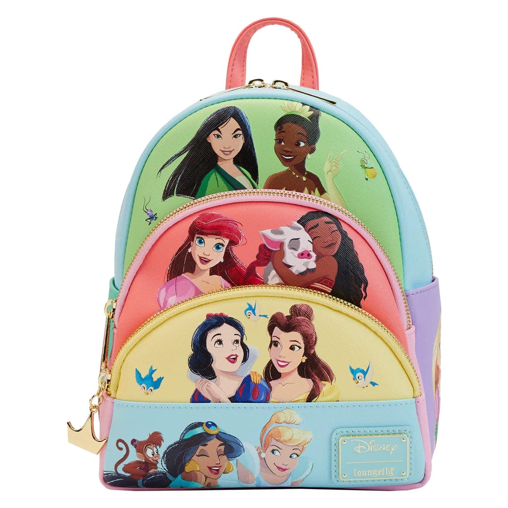 amazon.com mini backpacks Loungefly Disney Princess Triple Pocket Mini Backpack – Kawaii Gifts