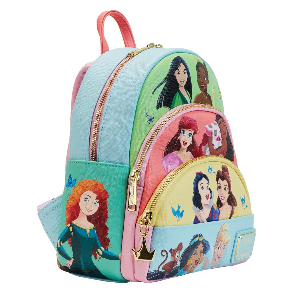 Loungefly Loungefly Disney Princess Triple Pocket Mini Backpack Kawaii Gifts 671803447059