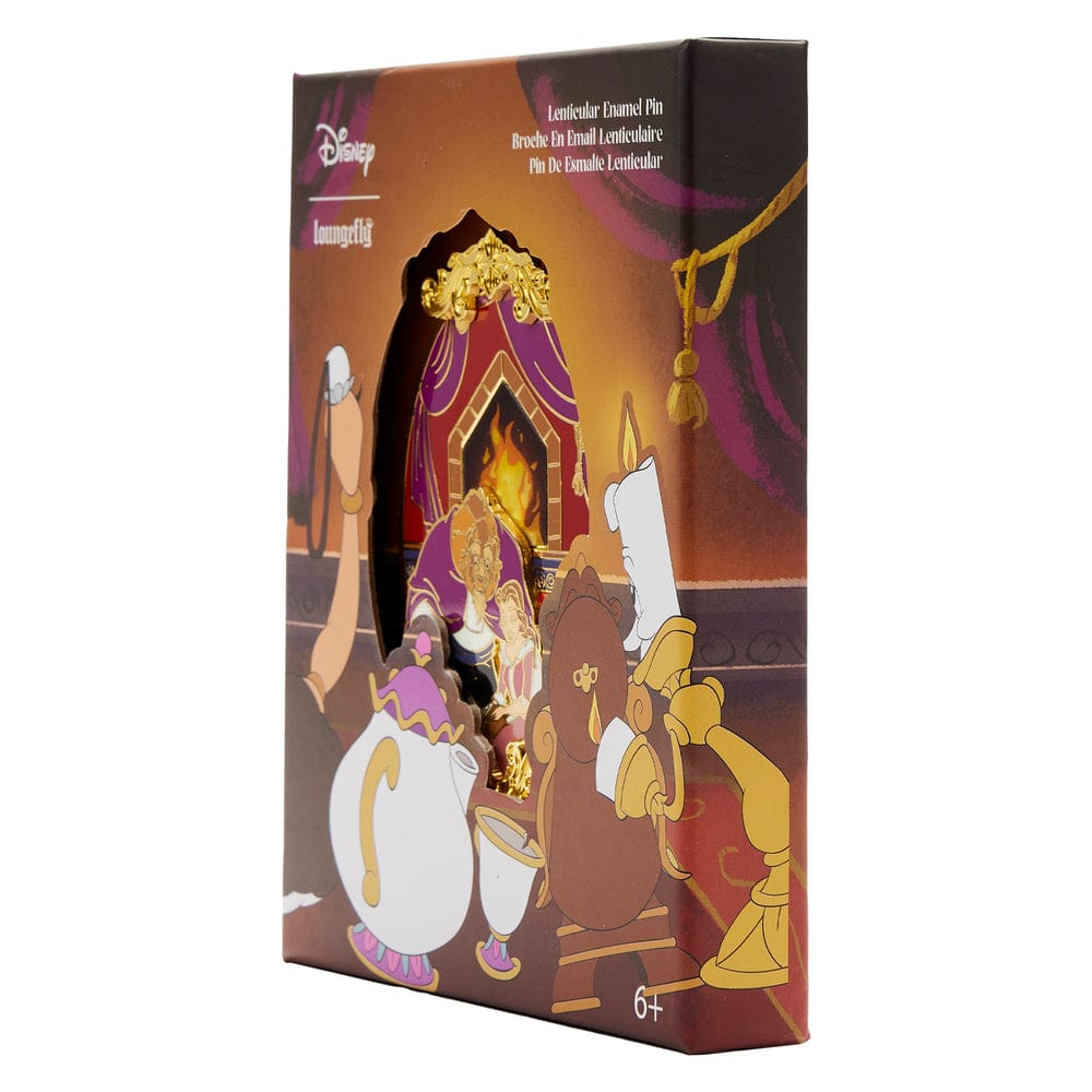 Loungefly Loungefly Disney Beauty and the Beast Fireplace Lenticular Enamel Pin Kawaii Gifts 671803443730