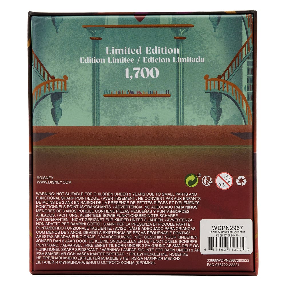 Loungefly Loungefly Disney Beauty and the Beast Fireplace Lenticular Enamel Pin Kawaii Gifts 671803443730