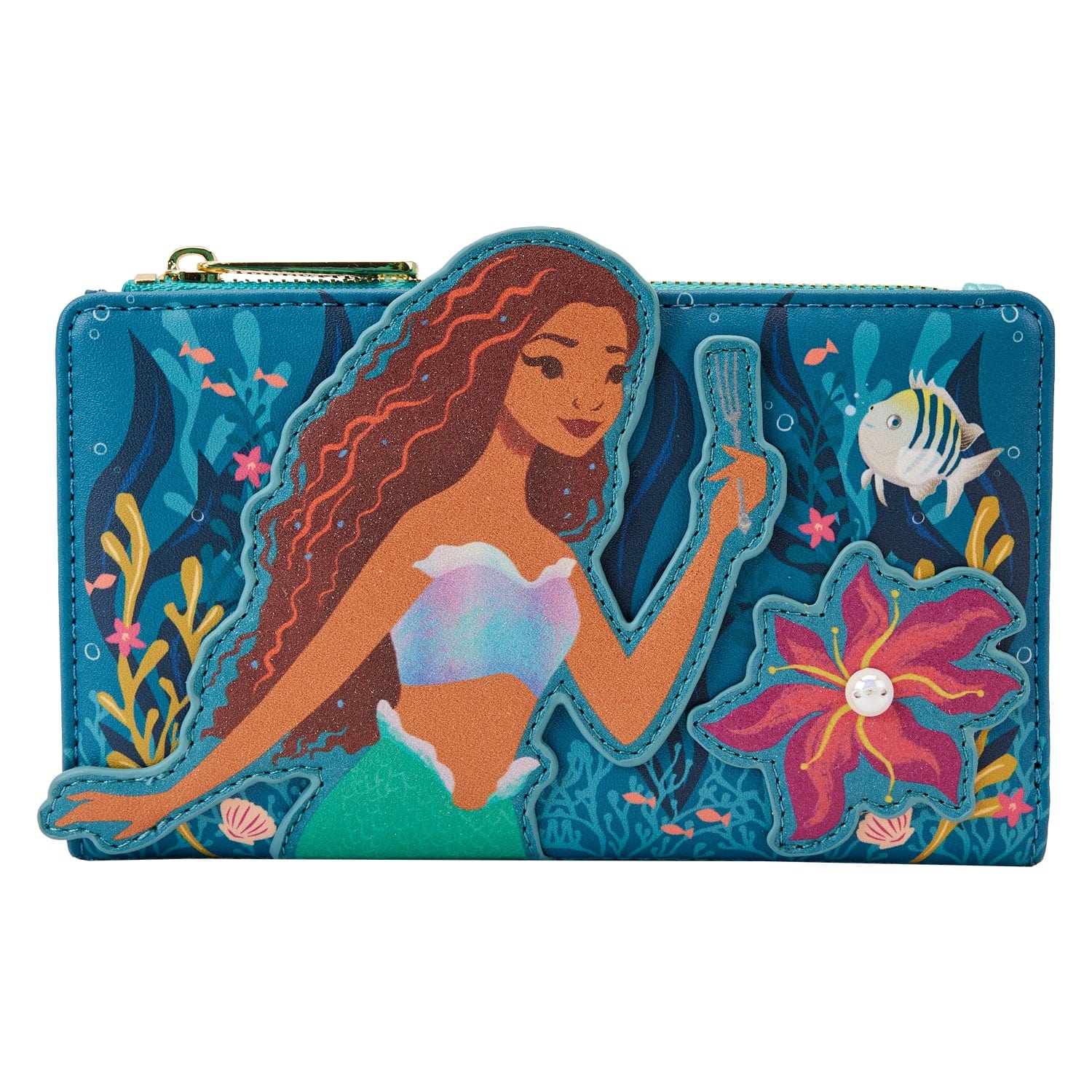 Loungefly Loungefly Disney The Little Mermaid Ariel Live Action Flap Wallet Kawaii Gifts 671803455429