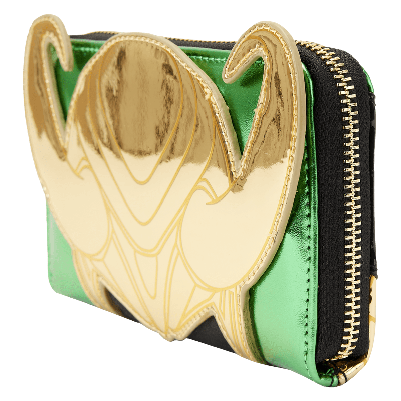 Loungefly LF Marvel Shine Loki Metallic Cosplay Zip Around Wallet Kawaii Gifts 671803393295
