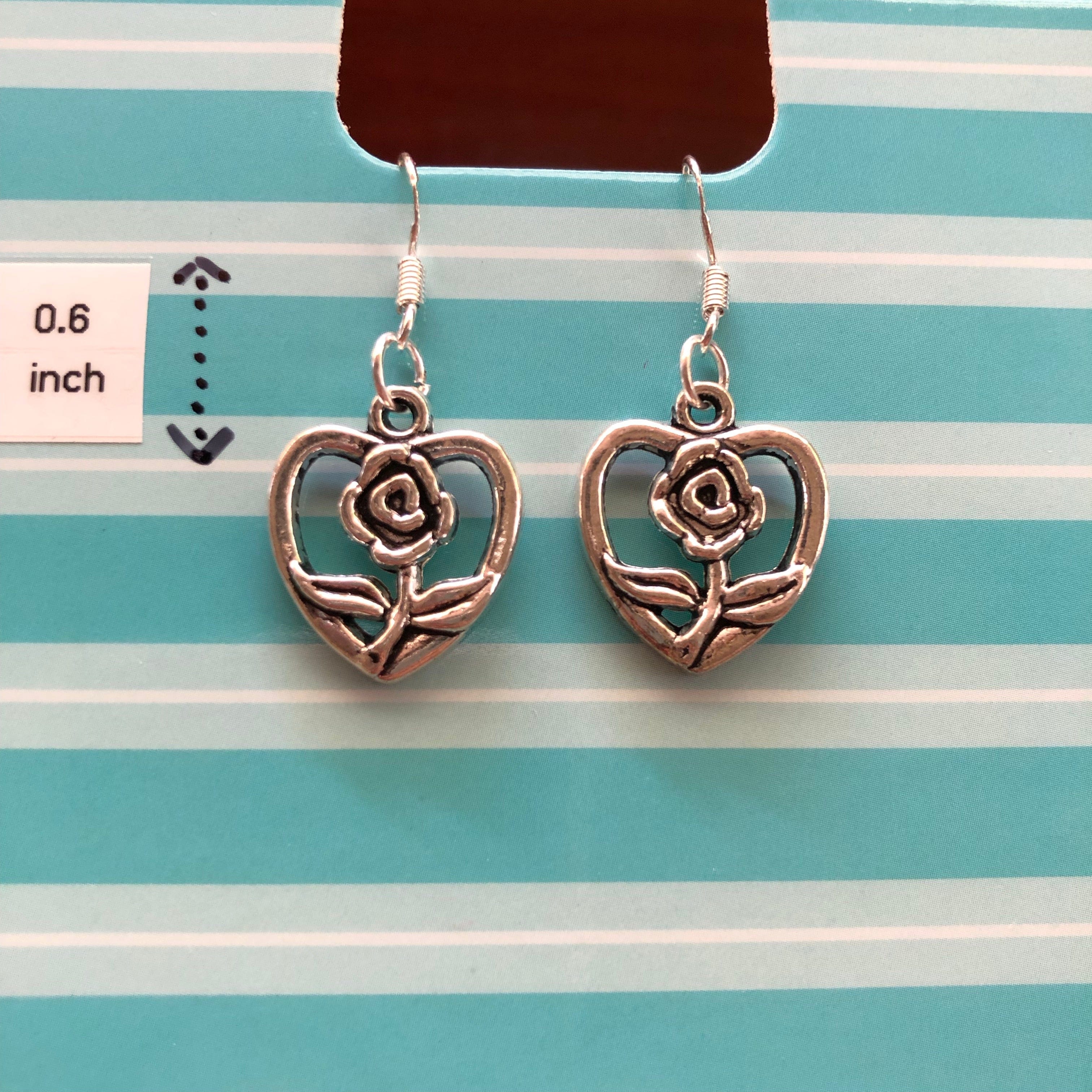 Macaron Blooming Rose Heart with Silver Hooks Kawaii Gifts 27667092