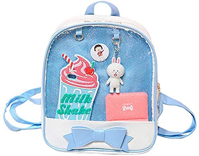 Macaron Laced Up Ita Bag Backpack with Clear Window Kawaii Gifts 76144963