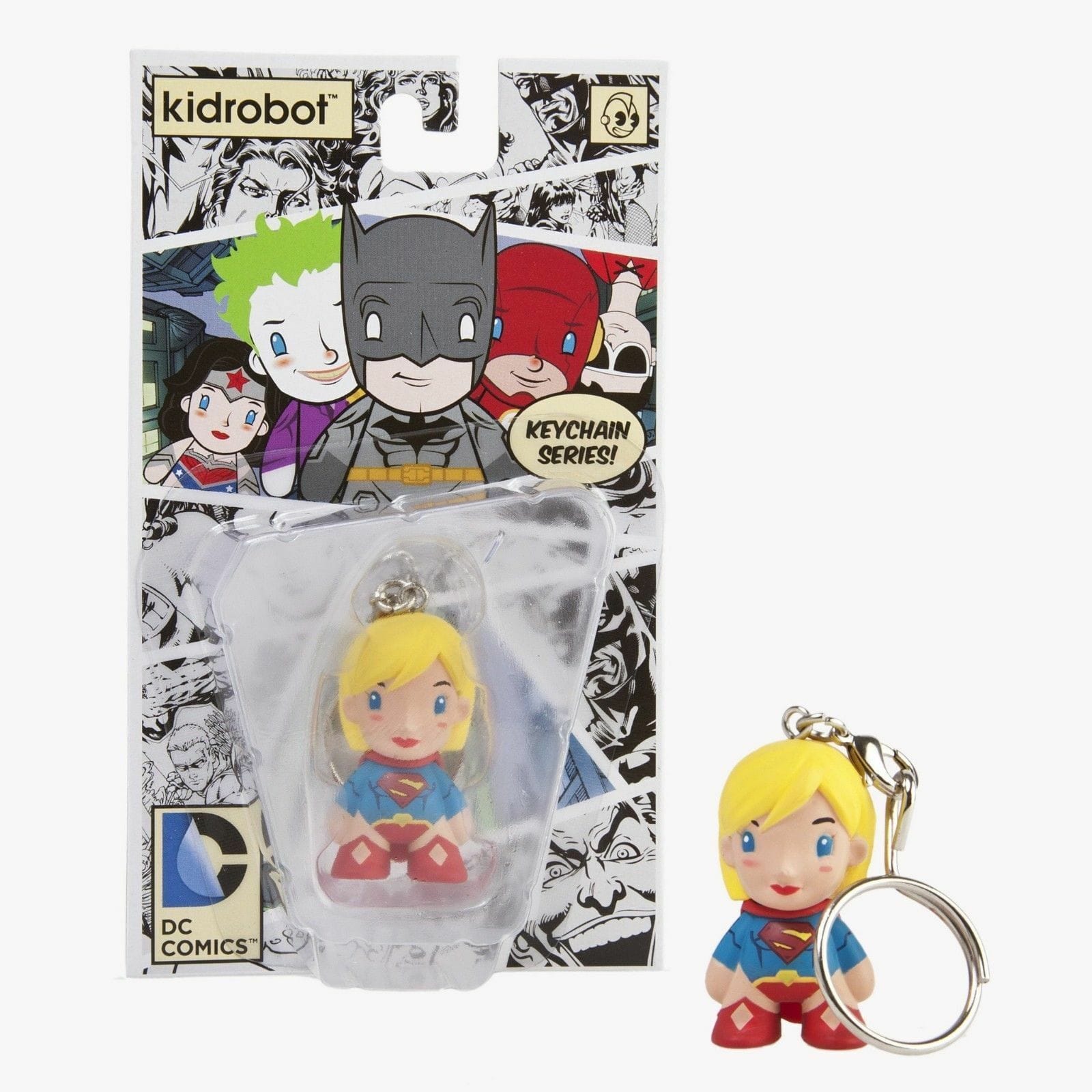 NECA Kidrobot x DC Universe Super Girl 1.5" Keychain Kawaii Gifts 883975139377
