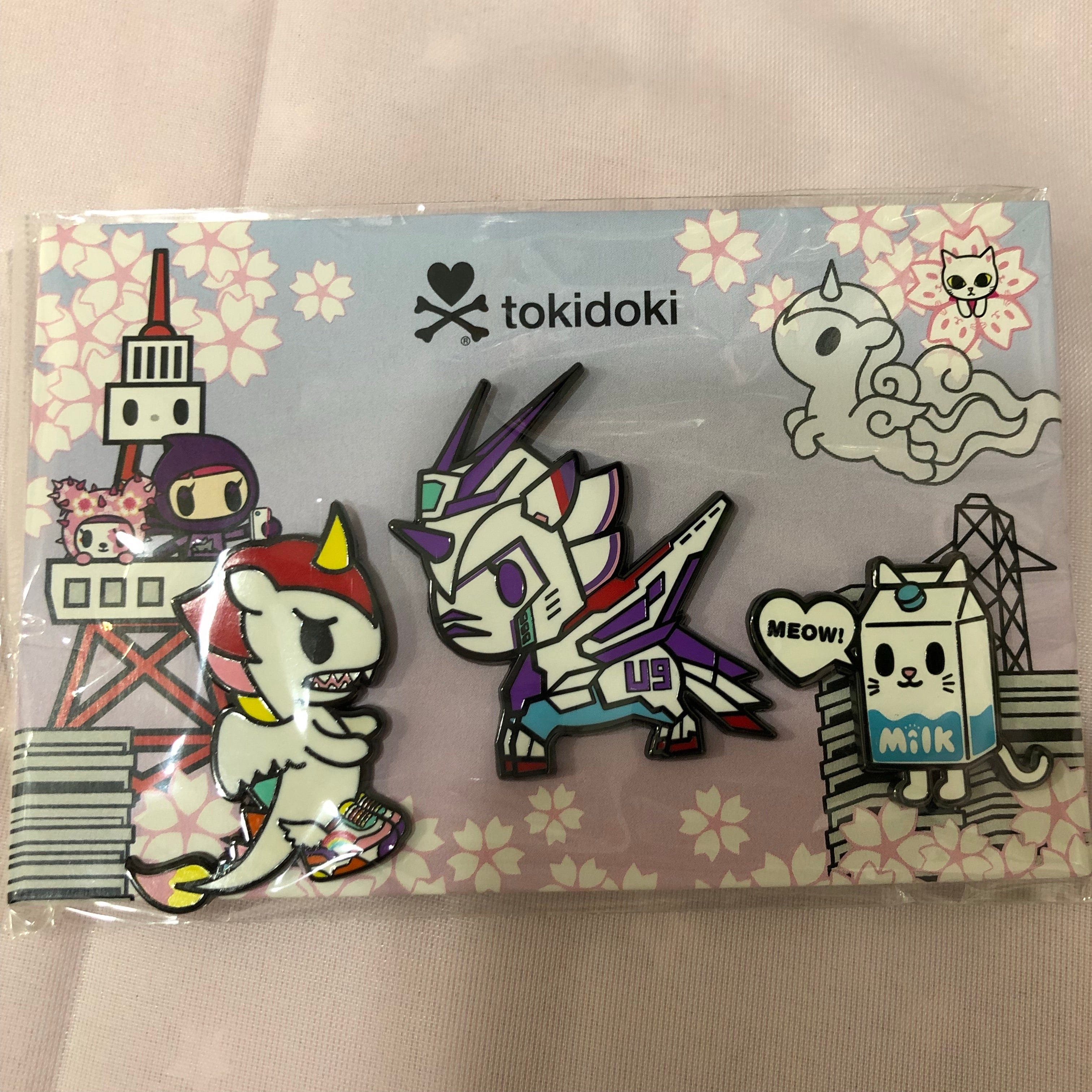 TKDK tokidoki Comic Con 3 Enamel Pins Set Kawaii Gifts 840080899978