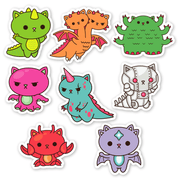 100% Soft Trash Kitties Stickers (4 to choose from) Kaiju Kitties Pack Kawaii Gifts