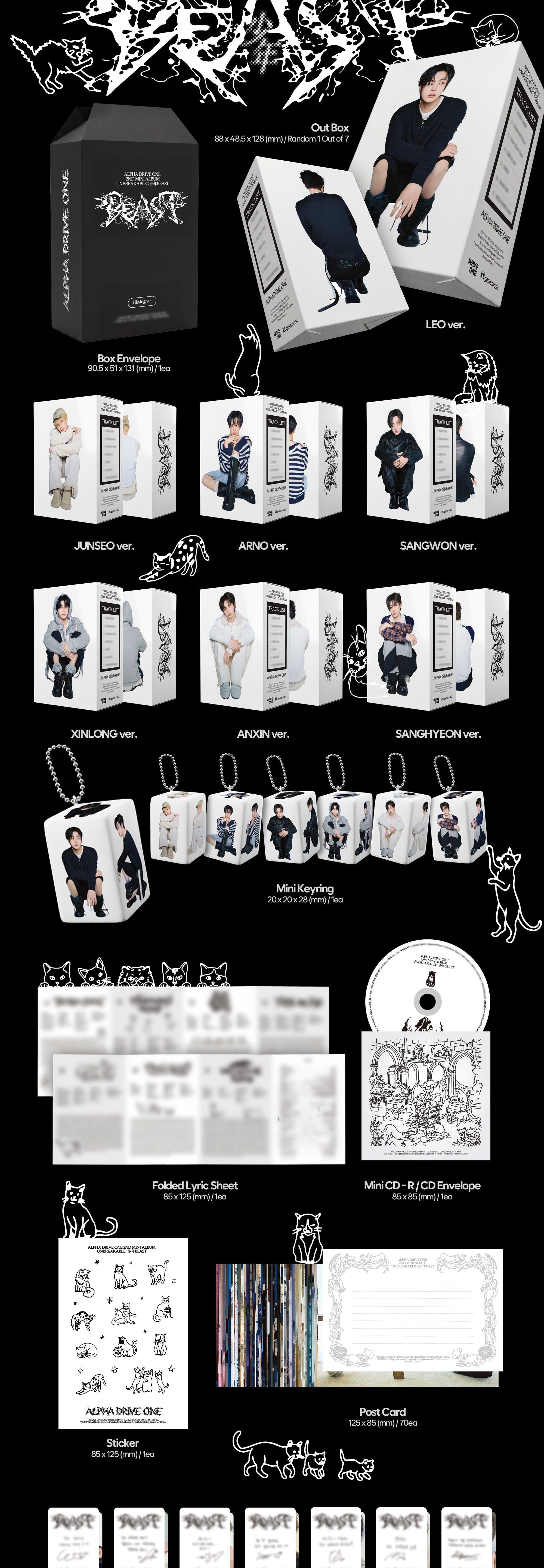 [hello82 Exclusive] ALPHA DRIVE ONE - 2nd Mini Album 'Unbreakable: 少年Beast' (Hissing Ver.) [TWO PER PERSON]