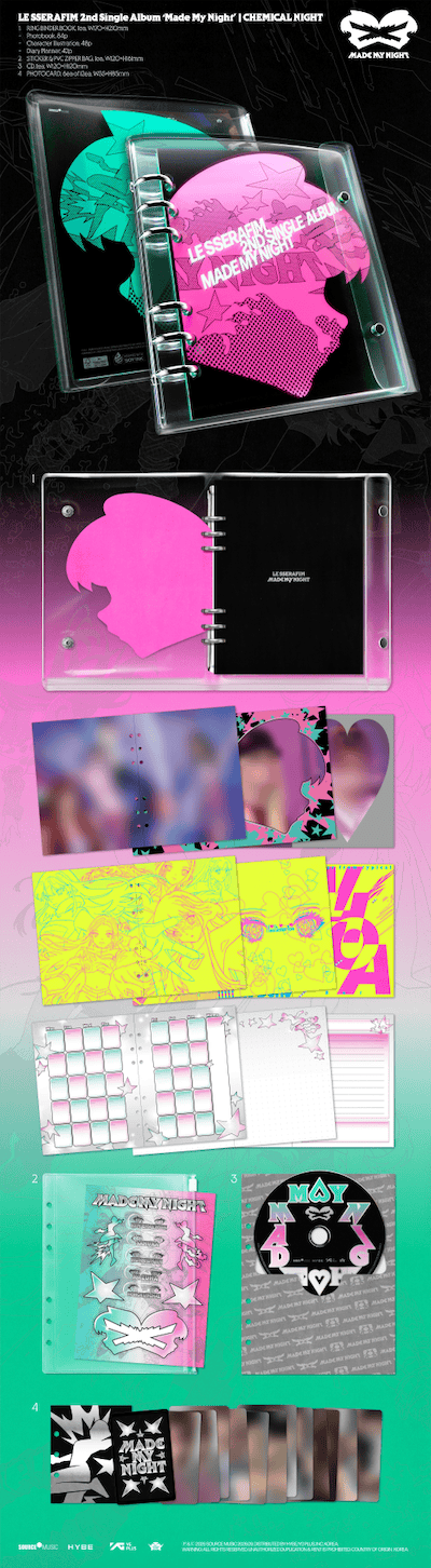 [hello82 Exclusive] LE SSERAFIM - 2nd Single Album 'Made My Night' (Chemical Night Ver.) [ONE PER PERSON]