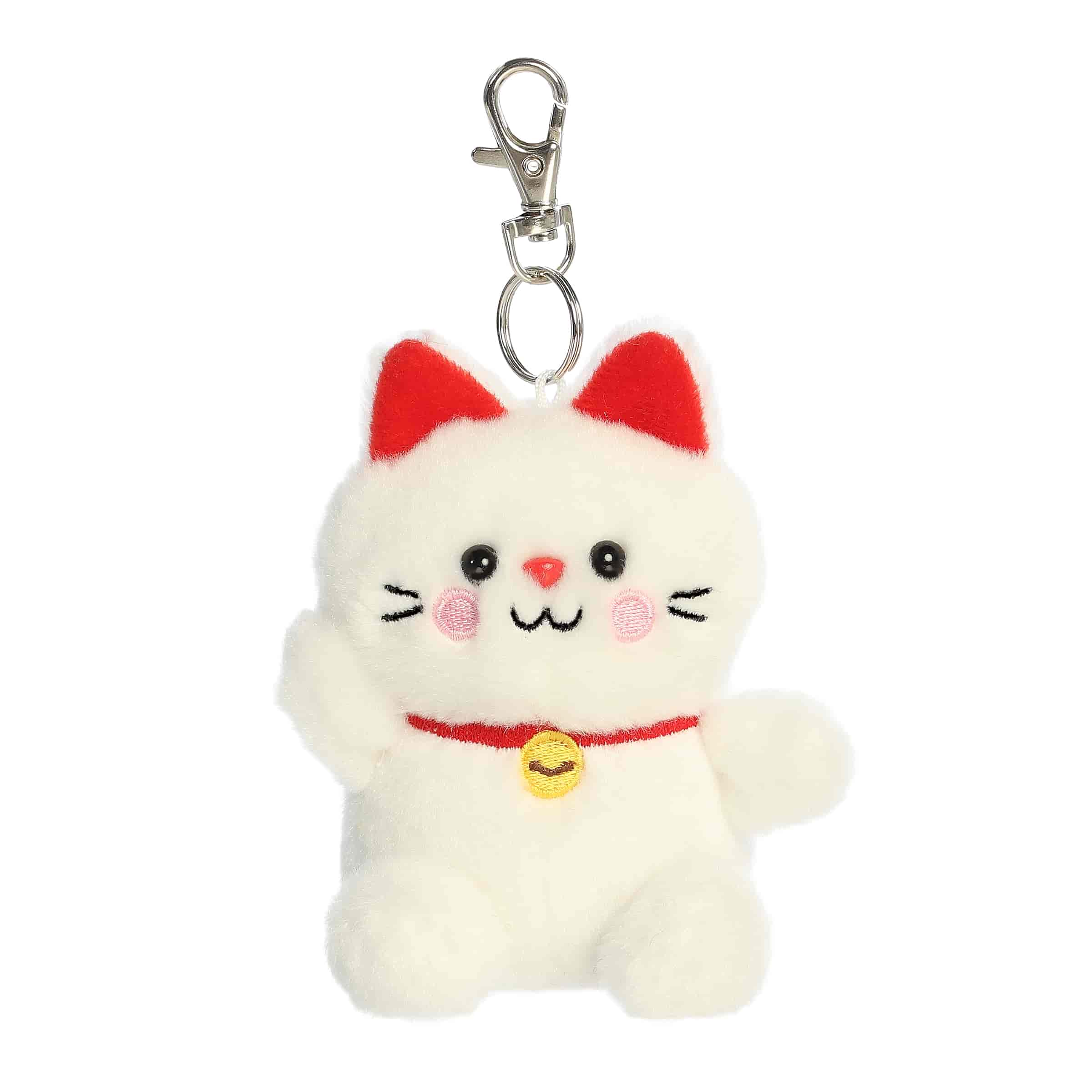 Aurora Kota Lucky Cat Maneki Neko Palm Pals Plushies 4" Clip-On Kawaii Gifts 092943341845