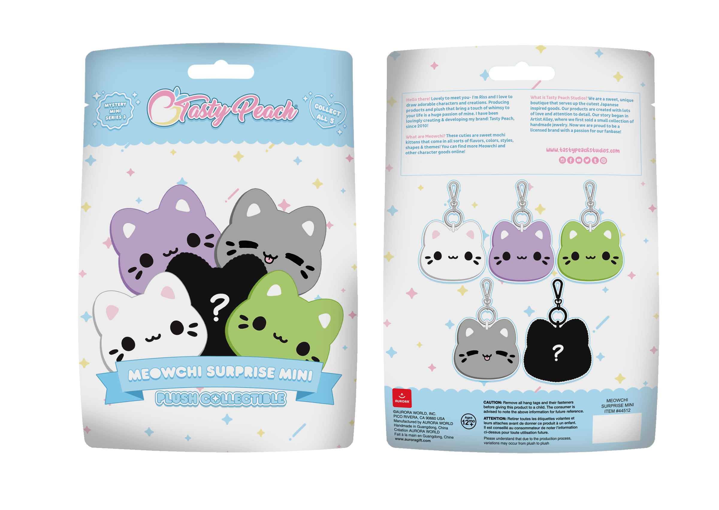 Aurora Meowchi Face 4" Blind Bag Plush Keychain Kawaii Gifts