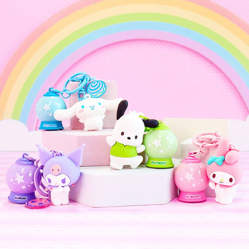 Banzai Living Sanrio Light It Up Lantern Keychains: Pochacco, My Melody, Kuromi, Cinnamoroll Kawaii Gifts