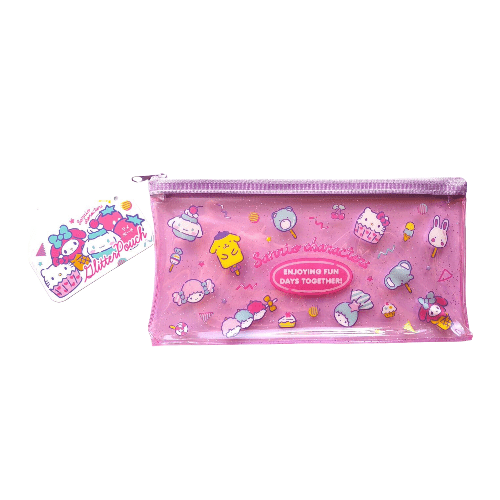 Banzai Living Pink Glitter Sanrio All Star Sweet Treats Pencil Pouch Kawaii Gifts 4573135593779