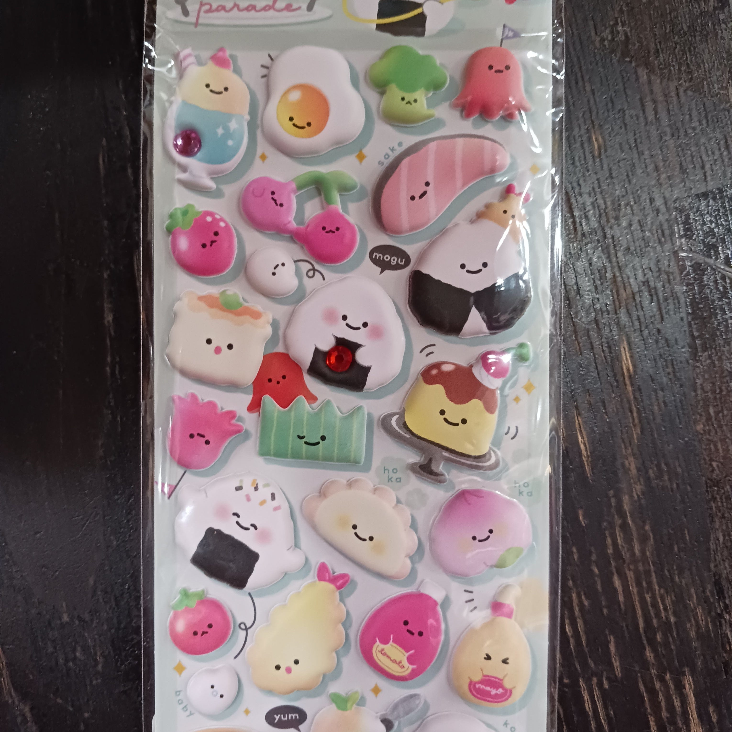 Banzai Living Glow in the Dark Puffy Stickers: Mogu Mogu Parade, Ocean Animals, Unicorn, Obake Party, Sweet Honey Cloud Pup, Muzzutoo Friends Mogu Mogu Parade Kawaii Gifts 6921004498423
