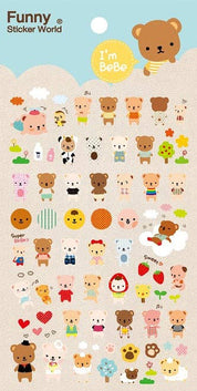 BCmini 37799 Bebe Bear Gel Stickers Kawaii Gifts