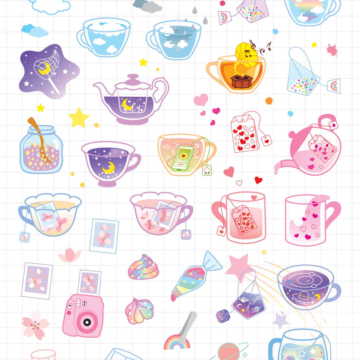 BCmini CRYSTAL CAFE STICKERS Kawaii Gifts