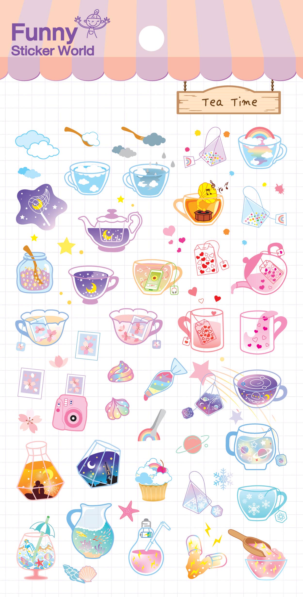 BCmini CRYSTAL CAFE STICKERS Kawaii Gifts