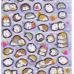 BCmini Hedgehog Puffy Stickers-10 Kawaii Gifts