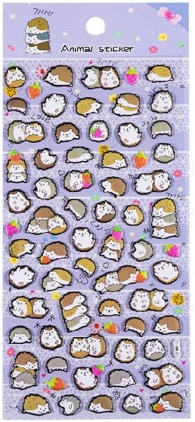 BCmini Hedgehog Puffy Stickers-10 Kawaii Gifts