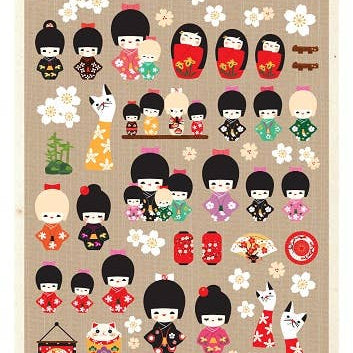 BCmini Kokeshi Stickers Kawaii Gifts