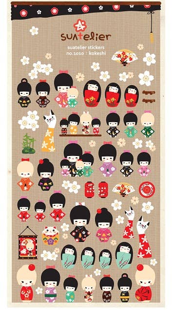 BCmini Kokeshi Stickers Kawaii Gifts