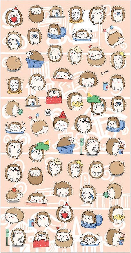 BCmini Nekoni Hedgehog Stickers Kawaii Gifts